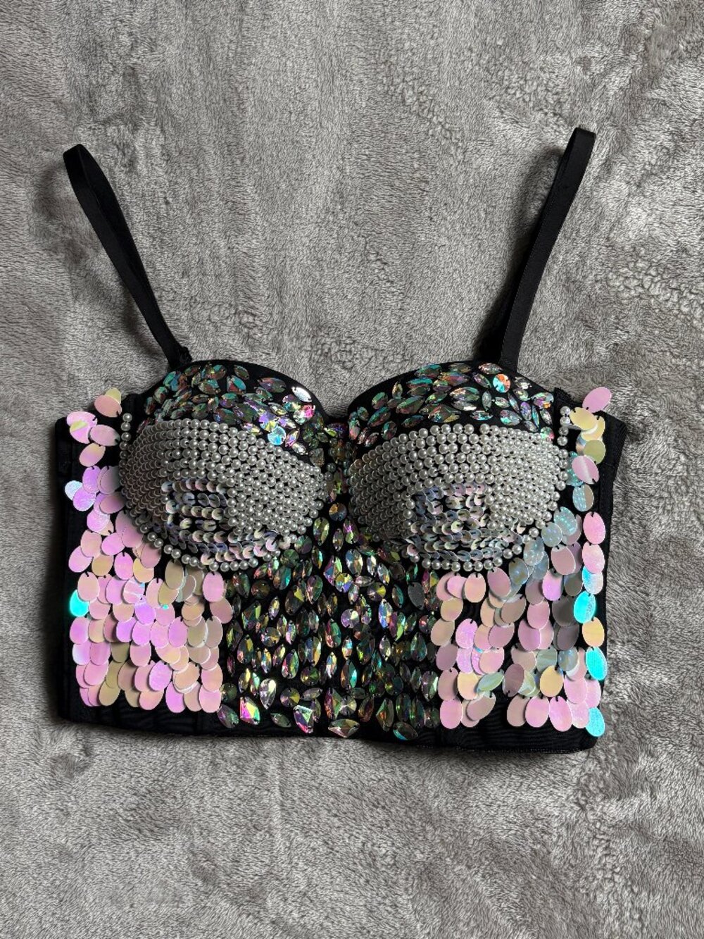 Julia by Love J Iridescent Sequin Beaded Bustier Women's S/M Festival Costume